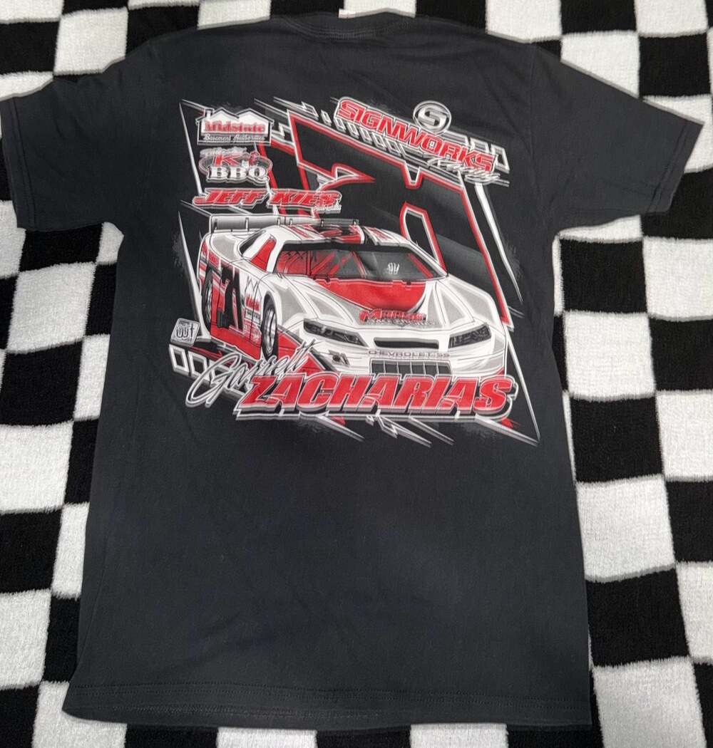 Garrett Zacharias Signworks Racing Dirt Late Model Graphic T-Shirt
